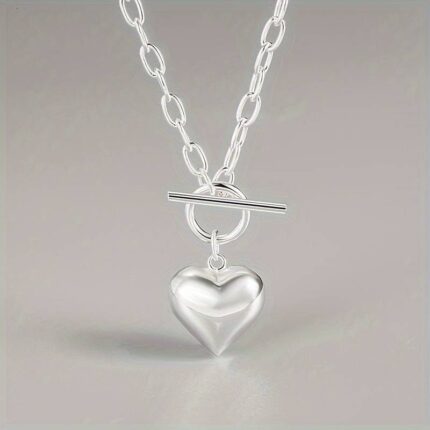 925 silver heart necklace with chain